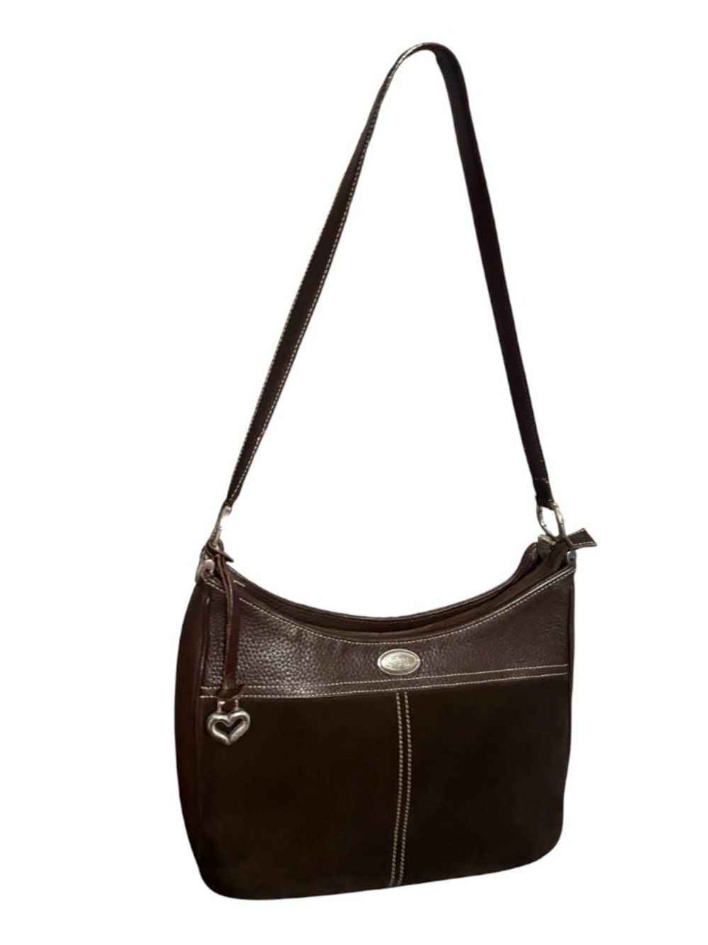 Brighton Chocolate Brown Suede/ Pebbled Leather Bag NEW! GORGEOUS!